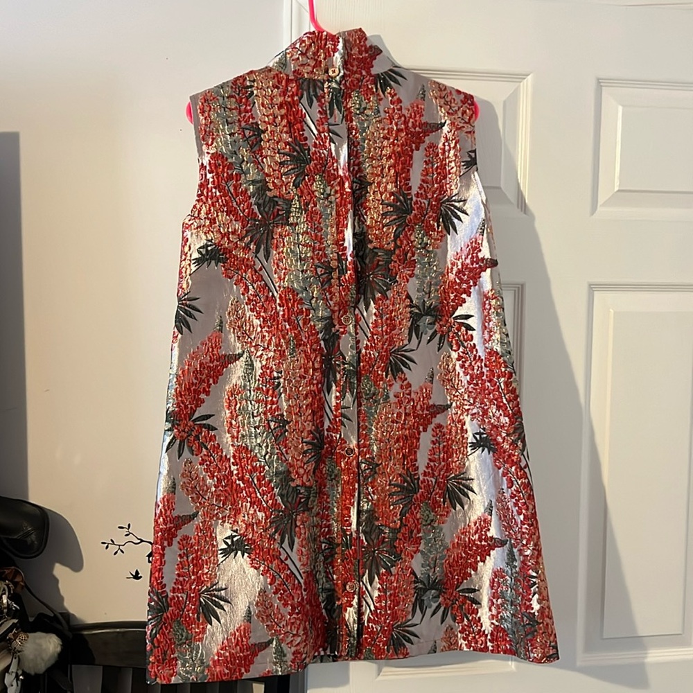 BURU Sleeveless Mod Dress- Botanicals Brocade